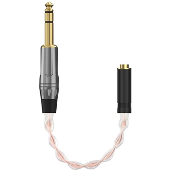 Аудио кабел Geekria 6N OCC и Single-Crystal Silver Upgrade, Преходен Кабел с стереофоническим жак 6,35 мм и балансиран клъстер жак 4,4 мм (21 см)