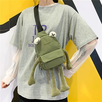 Нова индивидуалност, малка чанта за момичета Tide, скъпа мультяшная жаба, ежедневни чанти-месинджър, женствена чанта през рамо унисекс