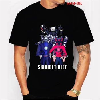 Тениска Skibidi Toilet, Черна тениска Tv Man, Мъжки t-shirt Титаните Cameraman, Памучен тениска с кръгло деколте, Мъжка тениска с високоговорител, Ежедневни тениска