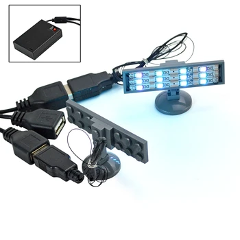 1 бр. Led цветен прожектор, USB-прожектор, високотехнологични тухли серия Street City, Светлинни градивни елементи, Съвместими играчки Leduo