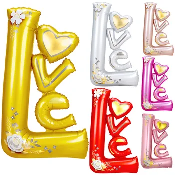 1 бр. балон от алуминиево фолио LOVE, 3D балони за Деня на Свети Валентин, Годишнина от сватба, украса за рожден Ден, подаръци за партита
