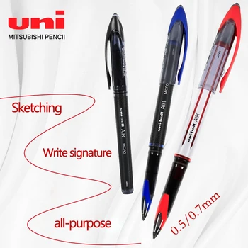 1 бр Гел химикалка Uni UBA-188 Офис бизнес химикалка за подпис 0,5/0,7 мм, Черна Технология Free Ink Control Рисуване на скици на Канцеларски материали