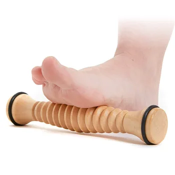 1 бр. дървена масажна валяк за краката, за да се улесни подошвенного фасциита Инструмент за масаж на дълбоките тъкани, снимающий стрес, Масаж на краката, снимающий стрес