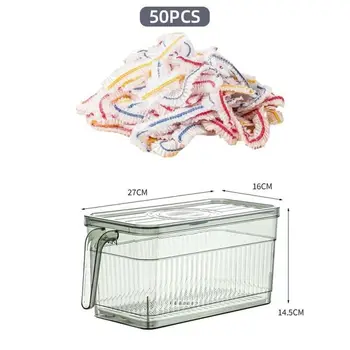1 комплект Кутии за съхранение на хладилника, Основната, Органайзер за пресни продукти, кутия с дръжка, Прозрачни аксесоари за кухненски хладилника
