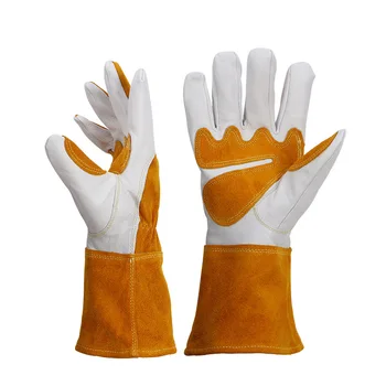 1 Чифт Работни Заваръчни Работни Ръкавици За Защита На Ръцете От Шипове, Пробиви, Износоустойчивост Градински Ръкавици