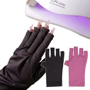 1 Чифт Ръкавици за нокти-арт Ръкавици със защита от uv Ръкавици със защита от UV Протектор за Нокти-арт Гел UV LED лампа Инструмент