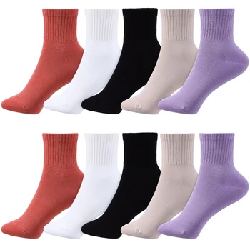 10 Чифта чорапи до глезена Ежедневни Памучни чорапи, Дамски чорапи, Спортни чорапи за подушечках за възрастни