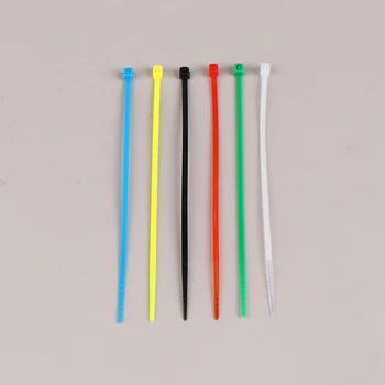 100шт/торба цветни найлонови замазки самоблокирующиеся пластмасови найлонови връзки, с цип тайна кабел, найлон вратовръзка комплект за монтиране на пръстен контур опаковка