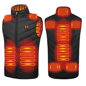 11 Зони отопление, яке, за мъже и жени, зимна жилетка с електрически нагревател, лесен USB-жилетка, Спортни дрехи за туризъм, къмпинг, унисекс