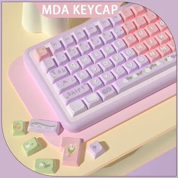 158 Клавиши PBT Keycaps за механична клавиатура Аниме Момиче Компютърна клавиатура Keycap Цветна тема Череша Нископрофилни капачки за ключове по поръчка