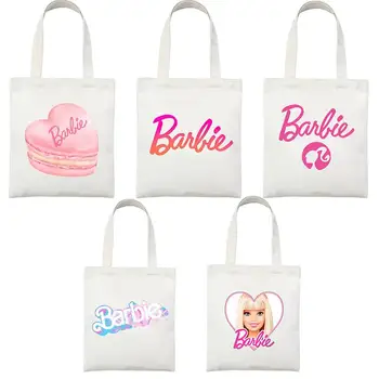 2023 Kawai Барби, Голяма холщовая чанта, аниме-мода, ежедневни дамски множество чанта за пазаруване, разнообразни плажни чанти, подаръци