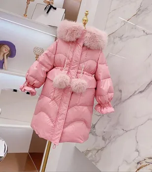 2023 Детски Ежедневни якета, Връхни облекла с подплата от пуховика Зимни Изолирана Топли Ветроупорен Паркове Палто от изкуствена кожа Облекло за тийнейджъри с качулка