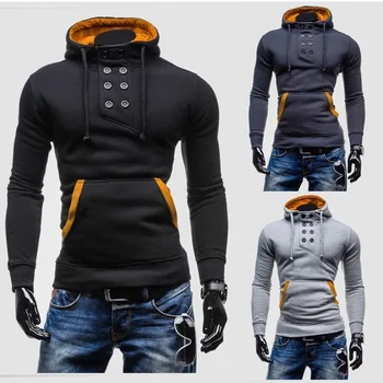2023 Модерен двубортный мъжки пуловер памук, hoody, мъжки тънка hoody с пискюл, мъжки ежедневни блузи