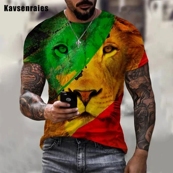 2023 нова лятна Тениска С 3D Принтом на Животното Лъв, Мъжки Дамски Модни и Ежедневни Тениска Harajuku С Къс Ръкав, Тениски Оверсайз