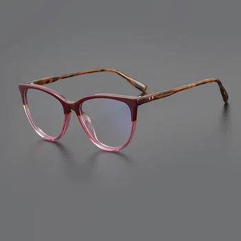 2023 Нова мода цветни очила в рамки мъжки ацетатные ретро дизайн оптични очила при късогледство женски персонални очила