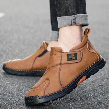 2023 Нова Мъжки ежедневни обувки от естествена кожа с Модерна Елегантна Луксозна Класическа Демисезонная Висококачествена Туристическа обувки за почивка на открито