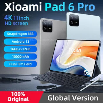 2023 Оригиналната Глобалната Версия Pad 6 Pro 13 Android Tablet PC Snapdragon 888 10000 ма RAM памет 16 GB + ROM 512 GB 5G 4K HD Екран WIFI Mi