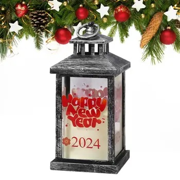 2024 нова година Окачен фенер, свещ, на фестивала на фенерите в Ретро стил, Енергоспестяващи led свещи, украса за дома, в градината