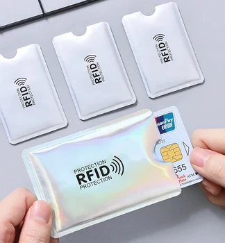 20pcs Държач за карти със защита от радиочестотна идентификация, блокиране на четец, блокиране на банкова карта, калъф за лични карти, метален държач за кредитни карти, алуминиев корпус