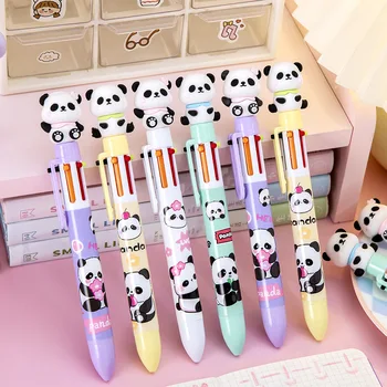 24 бр./ лот, химикалка писалка Kawaii Panda 6 цвята, Сладки химикалки за печат, Ученически канцеларски в подарък