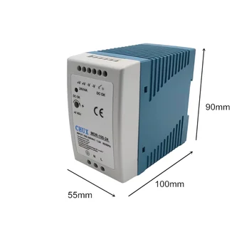 24V 100W DIN Rail Промишлен Източник на захранване с превключване на режима на MDR 24V 100W За led осветление за Видеонаблюдение с ЦПУ (MDR100W-24V)