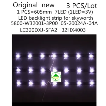 3 бр./компл. Оригиналната Нова led лента осветление за skyworth 5800-W32001-3P00 05-20024A-04A за LC320DXJ-SFA2 32HX4003 7LED 605 мм