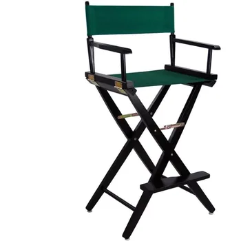 30-инчов режисьорски стол бар, черна рама с платно Хънтър Green, височина багажник