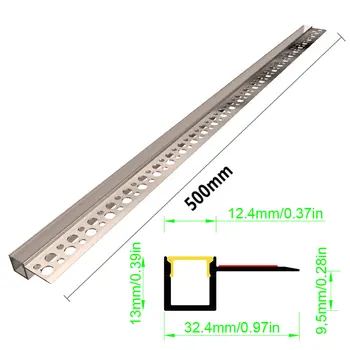 32×13 1БР 0,5 м Иновативен дизайн led лента от алуминиев профил за вграждане в таван и стена