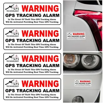 4шт 10 * 4 см Инструмент за етикети с предупреждение GPS, Червени и черни Аксесоари, GPS-ТРЕКИНГ, Аларма на прозореца на колата стикер за автомобил