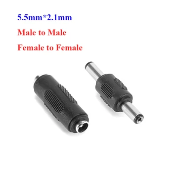 5.5 мм 2.1 mm DC преобразуване на мъж към мъжкия конектор женски конектор панел конектор DC конектор за захранване и монтажен адаптер клеммный