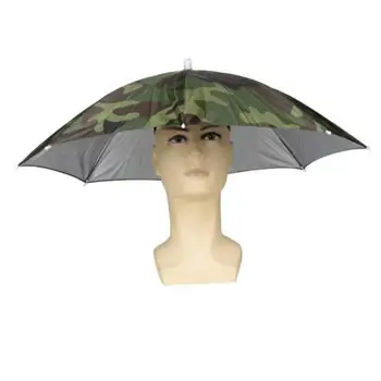 55-сантиметър сгъва шапка-чадър от дъжд, Армейски зелена козирка за улицата, непромокаеми шапки за къмпинг, риболов, Плажни шапки