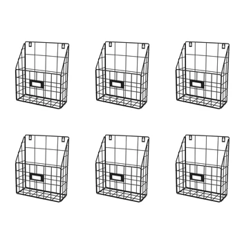 6X Метална кошница за поща - Стенни Подвесная папка / Органайзер за документи - Икономичен и лесен за инсталиране тава (1 слот)