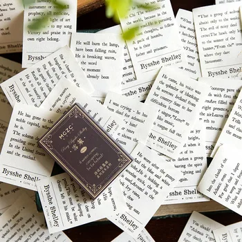 80 листа Ретро колекция на английската поезия Бележник за водене на записки Декоративна стикер за дневника и албум за scrapbooking Ретро Материал Хартия