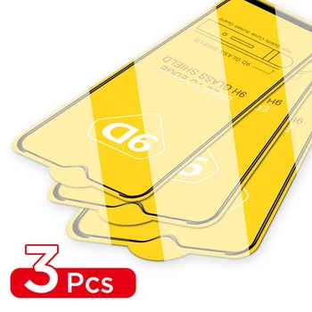 9D 3ШТ Пълно Покритие От Закалено Стъкло За POCO X3 Pro NFC M3 F3 Pro Защитно Фолио За Екрана Redmi Note 10 S 9 8 7 T Pro Екранното Стъкло