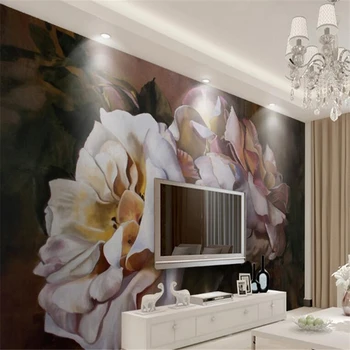 Beibehang 3D Тапети Европейската Роза, Богато Украсени ТЕЛЕВИЗИЯ Фон на Стената Дневна Спалня Стенни тапети за стените, 3 d papel de parede
