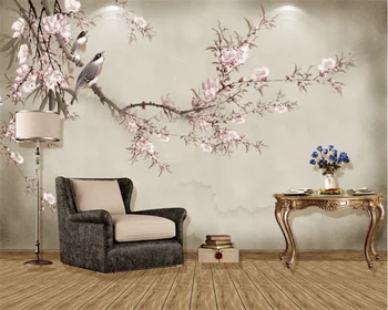 beibehang Индивидуални модни нови модерни тапети за спалнята, с цветя и птици, на фона на телевизор papel de parede 3d тапети