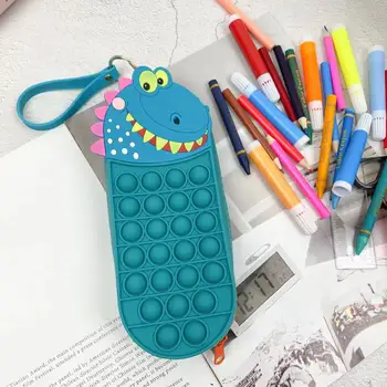 Cartoony силиконов молив случай-пъзел за облекчаване на стреса Здрав Гъвкав забавен калъф за канцеларски материали, за деца