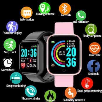 D20 Pro Умен Часовник За Мъже и Жени 2023 Спортни Bluetooth Y68 Уреди за измерване на Кръвното Налягане Водоустойчив Напомняне За Повикване на Smart Wacht Reloj Inteligente