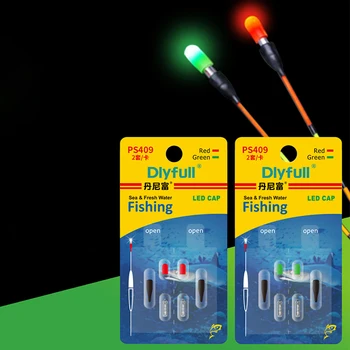 Dlyfull Electronic Light Stick Set LED Light + Зелен / Червен Светещ Пръчка Аксесоари За Нощен Риболов с Батерия CR311