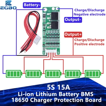 EGBO 1 БР. литиево-йонна батерия 5S 15A, такса защита на зарядното устройство BMS 18650, схема за защита на клетка 18 На 21 В