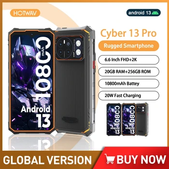 HOTWAV Cyber 13 Pro Здрав Android Смартфон 13 20 + GB 256 GB 150ЛМ Фенерче 6,6 