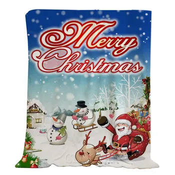 HX Коледни Фланелен одеяла Дядо коледа, Снежен човек Весела Коледа одеяло Забавни Плюшени завивки за Празнични партита
