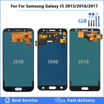 LCD дисплей с Регулиране на Яркостта За Samsung Galaxy J5 2016 2017 2015 J530 J510 J500 LCD дисплей Със Сензорен Екран В Събирането + Инструмент