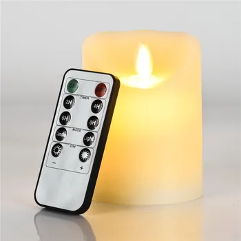 Led електронна беспламенная свещ с ефект на истински пламъци + 8 клавиш на дистанционното управление на/голяма симулация свещ със собствените си ръце, за сватба, за рожден ден