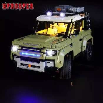 Led лампа Hprosper 5V за декоративна лампа Техника Land Rover Defender 42110 с батерии отделение (не включва строителни блокчета Лего)