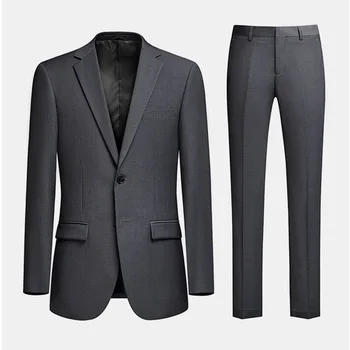 Lin1595-Мъжки бизнес костюми, сиво расо