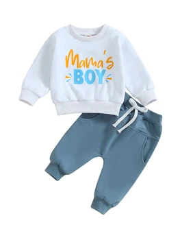 MALCIKLO/ Комплект дрехи от 2 теми за малките момичета, hoody с флорални принтом, панталони с волани, Пролетно облекло за деца