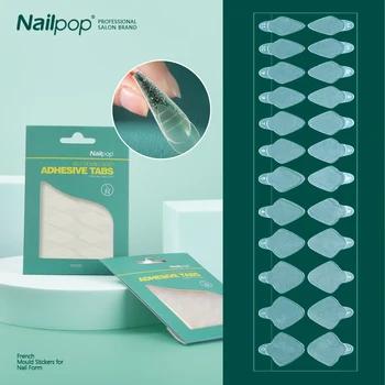 Nailpop French Forma Двойна стикер за Многократна употреба Меки силиконови облицовки Шаблони French Line Акрилни форми за изграждане на върховете на ноктите Маникюр, инструмент
