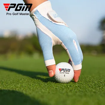 PGM 1 чифт женски ръкавици за голф с отворени пръсти, Дишаща мрежа, слънцезащитен крем от полиуретан, покритие за пръстите на лявата и на дясната ръка ST032