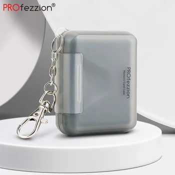 PROfezzion 4 Слота за Преносим Титуляр За SD-карти С устойчив на удари Калъф за SD карта За съхранение на 4 Карти SD /SDXC /SDHC карта с Карабинер